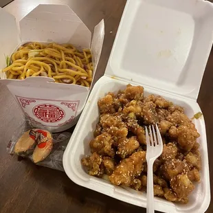 Sesame Chicken &amp; Chow Mein