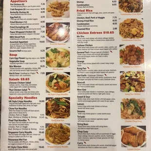 Menu as of 3/25/22