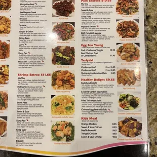 Menu as of 3/25/22