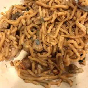 Chicken chow mein with moldy noodles &amp; moldy chicken.