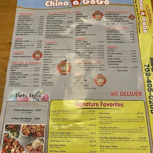 menu