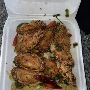 Salt and pepper 8 Piece a Go Go Chicken Wings