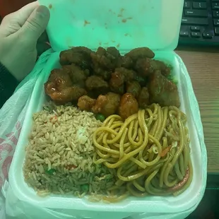 Orange  Chicken  Chowmein with fried rice