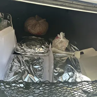 I asked if they had a box I could put these hot pans into. Without hesitation it was a &quot;No&quot;.