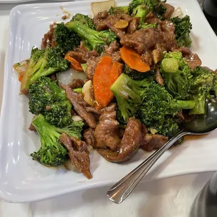 Very tender beef and broccoli.