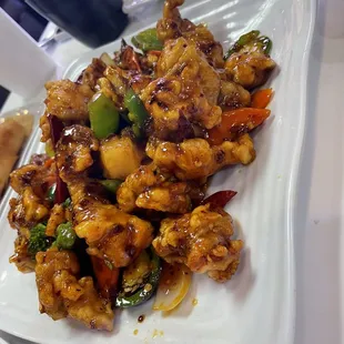 Spicy General Tso chicken.