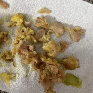 Bone and bone attached to gristle from the curry chicken
