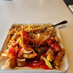 a plate of food on a table