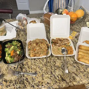 a table full of food