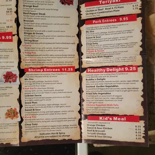 Of a menu they are not honoring..