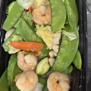 Shrimp with Snow Peas Individual Dinner