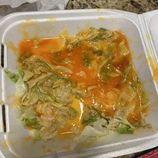 Honey Walnut Shrimp  Presented on a bed of wilted iceberg lettuce