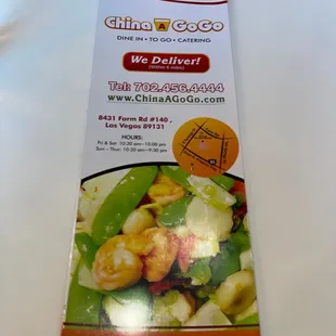 salads, menu