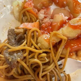 Noodles with sweet &amp; sour chicken