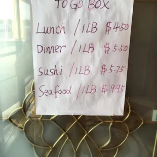 To go prices
