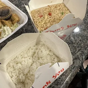 White rice and fried rice
