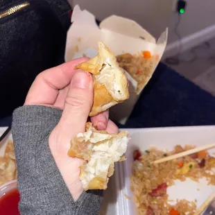 The nothing crab Rangoon/ charged same as reg filled crab Rangoon ‍
