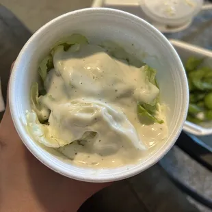 Salad with ranch dressing