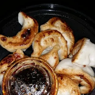 Fried dumplings.