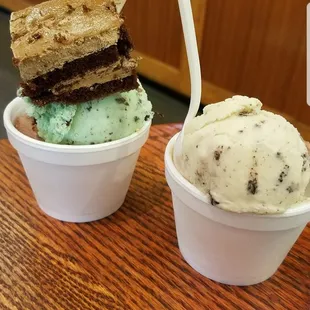 For some reason I was addicted their choc ice cream.  It tasted like a light swiss milk choc ice cream the choc is under the mint ice cream.