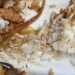 See the picture of the metal string in my Moo Shu Chicken.