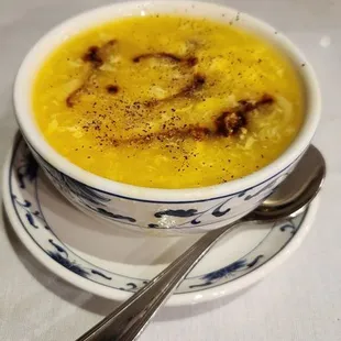 Egg Drop Soup.  I Added Pepper And Soy Sauce.