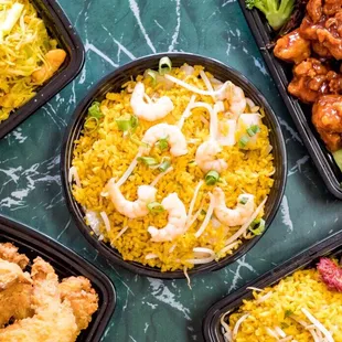 a variety of food in plastic containers