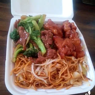 Orange chicken &amp; Beef broc.