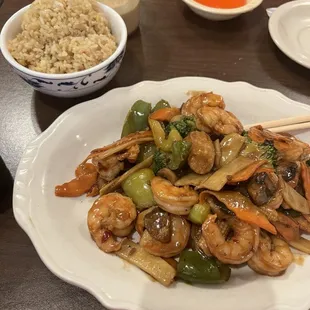 Hunan Shrimp, Fried Rice