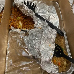 Noodles and fried rice