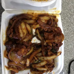 Mongolian chicken still good but won't get again they've put it in a portion container getting less for your money