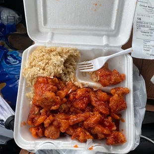 Sesame chicken lunch special $7.95 plus tax