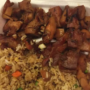 Bourbon chicken and fried rice