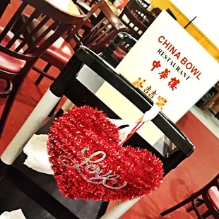 Delivered with Love waitress no like I tied this to her cart Lol