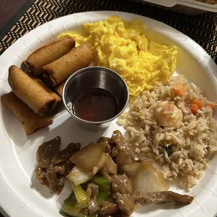 I added my own lumpia and extra scrambled eggs lol