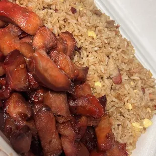Spare ribs and park fried rice