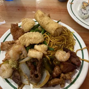 a plate of chinese food