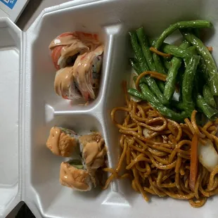 I love their sushi &amp; lo mein here