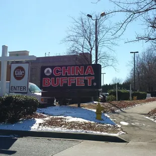 The sign out front