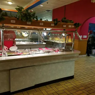 a view of a buffet counter