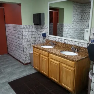 Male Bathroom Sinks - hand soap was filled, paper towel in taken on July 7 2015