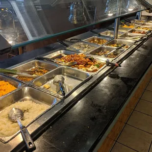 a variety of food items on display
