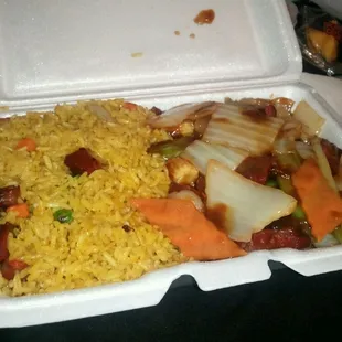 Roasted pork with Chinese vegetables lunch special