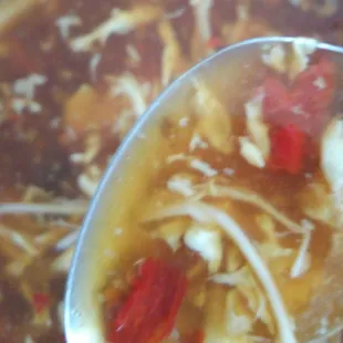 6/27/24 Hot &amp; Sour soup had lots of hot pepper tonight