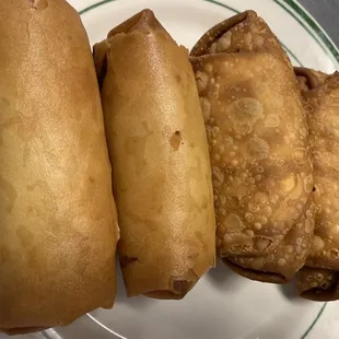 Shrimp Spring roll and vegetable egg roll