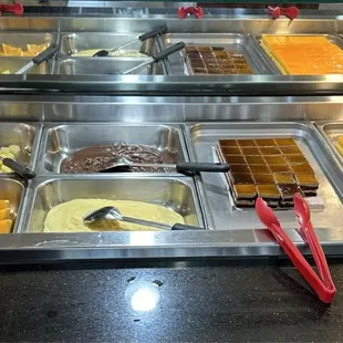 a variety of food items on display