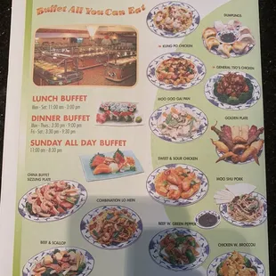 Buffet menu
