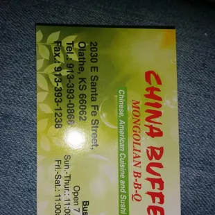 Their business card with information