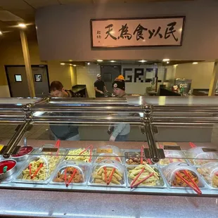 a variety of food items on display