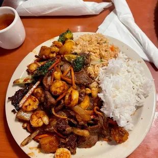 Steak &amp; shrimp combo from Mongolian grill